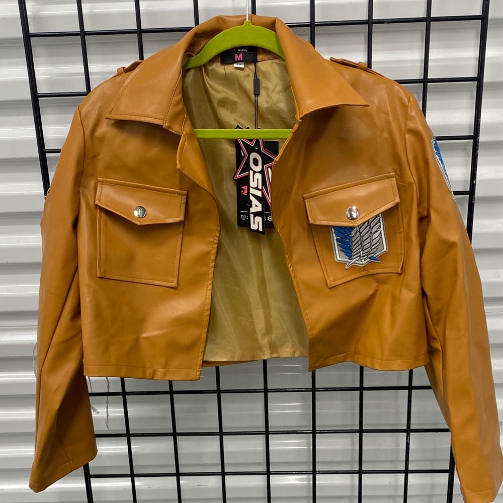 Attack on Titan cosplay Women's Tan Cropped Jacket